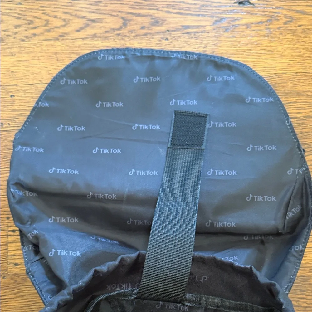 Black TikTok Logo Full Size Backpack